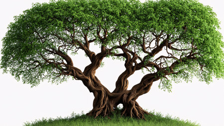 Big old tree isolated on white background. 3D rendered illustration.の素材