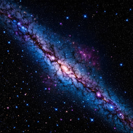 Galaxy and nebula in space, computer generated abstract background, 3D renderingの素材