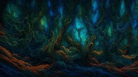 abstract fractal background a computer-generated 2D illustration, textureの素材