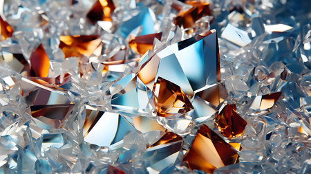 Shiny diamonds background. 3d rendering, 3d illustration.の素材
