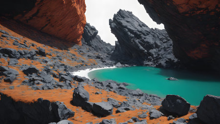 Volcanic crater on the island of Lanzarote, Canary Islandsの素材