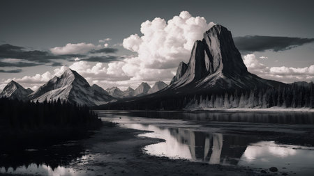 Panoramic view of Torres del Paine National Park, Chileの素材