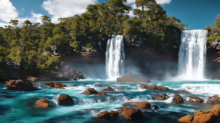 Panoramic view of the Rhine Falls in South Africa.の素材