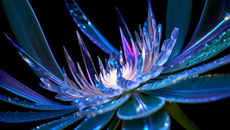 Macro closeup of fractal flower, digital artwork for creative graphic designの素材