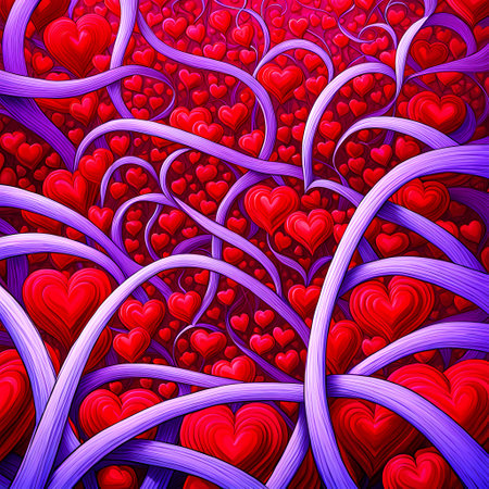 Valentine's day abstract background with hearts. Vector illustration.の素材