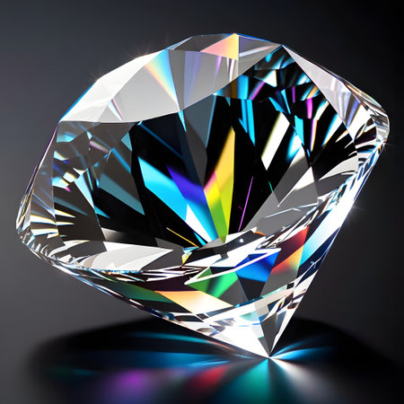 diamond on black background. 3d illustration with depth of fieldの素材