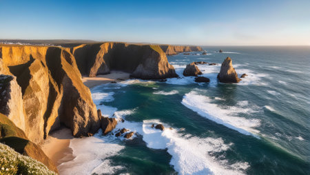 Panoramic view of Praia da Rocha in Portugalの素材