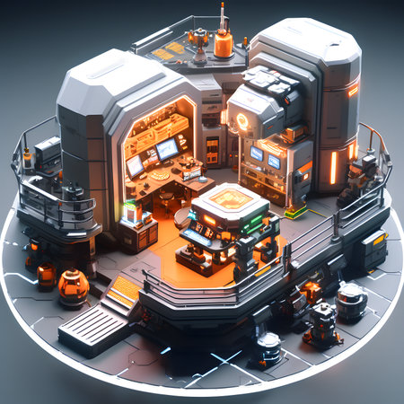 3d illustration of the industrial equipment in the form of a mapの素材