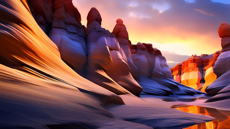 Antelope Canyon at sunset, Page, Arizona, United States.の素材