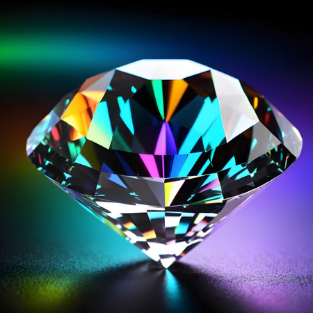 Luxury diamond on a dark background. 3D illustration.の素材