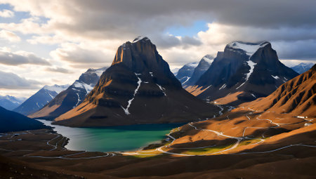 View of Torres del Paine National Park, Patagonia, Chileの素材