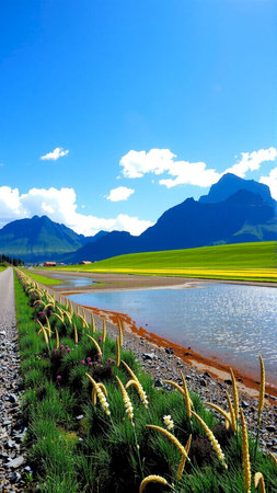 Alpine meadows and fields in the Swiss canton of Schwyzの素材
