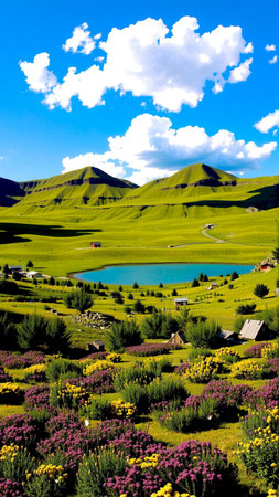 Beautiful spring landscape in the highlandsの素材