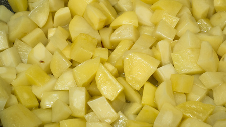 Fried potatoes with a crispy crustの写真素材