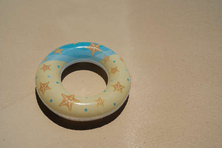 inflatable circle on the beachの写真素材