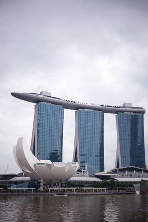 Modern architecture in Marina Bay Sands, Singaporeのeditorial素材