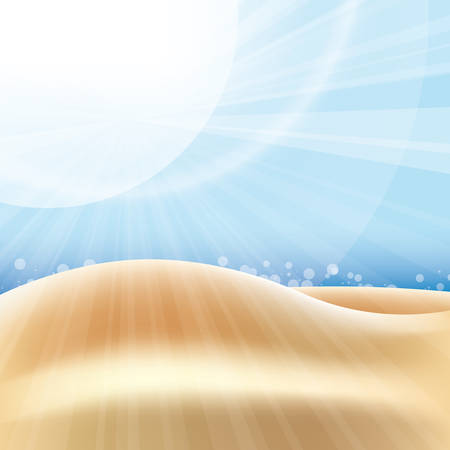 Summer beach and sea and sun funのイラスト素材