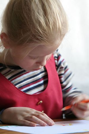 Little girl drawing