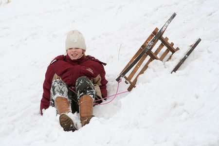 Young girl falling