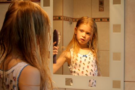 In front of the mirrorの写真素材