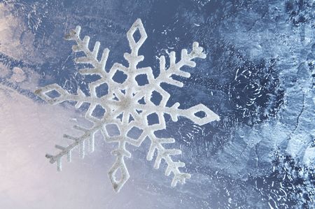 Stars chain on a frozen glass background
