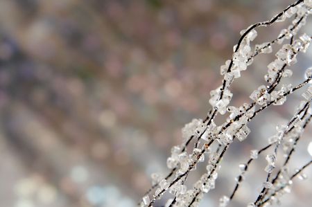 Silver stars chain on a glittering backgroundの写真素材