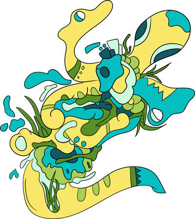 doodle horse vector for clothing design needs, merchandise and colorful backgroundsのイラスト素材