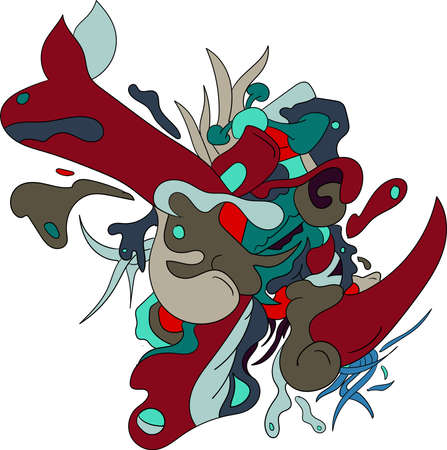 doodle kangaroo vector for clothing design needs, merchandise and colorful backgroundsのイラスト素材