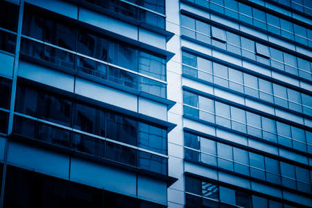 Close-Up of Modern Office Buildings in city of China.のeditorial素材
