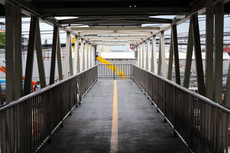 Bangkok/Thailand-June 22,2020: The empty overpass in the bangkok city during the corona virus or...