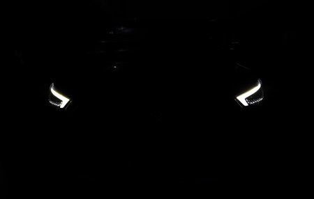 headlight led ray of  suv MG ZS car model park in the dark garage for checking maintance at mg service centreのeditorial素材