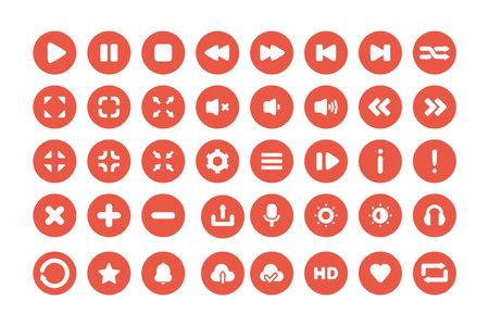 30 Icon Collection About Mobile, and Player Menu. Can be used for mobile application or website purposesのイラスト素材