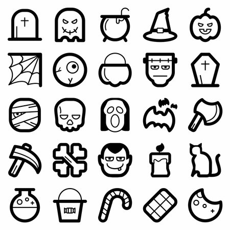 25 Icon Set About Helloween. Can be used for mobile application or website purposesのイラスト素材