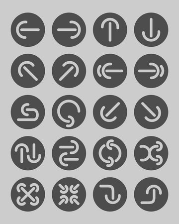 Arrows Icon Set on greyのイラスト素材