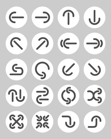 Arrow Design Icon Set on greyのイラスト素材