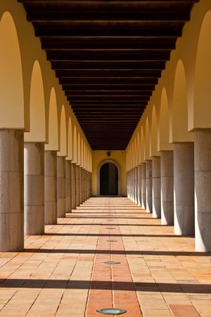 corridor with arcadesの写真素材