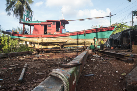 Fishing boat repairの写真素材