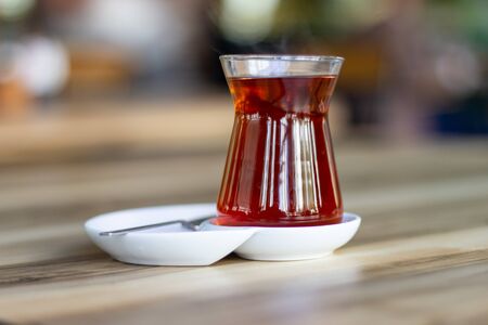 Tea, Turkish tea on the wooden table