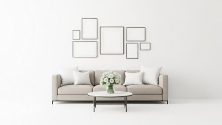 Minimalist living room with modern decorの素材