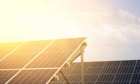 Solar floor panels, photovoltaic modules. green energy innovation.