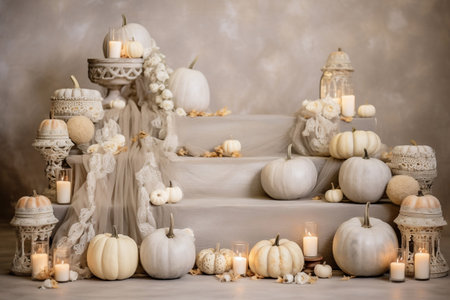 Stylized monochrome beige background for product presentations. Image generated by AI.の素材