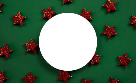 Christmas green background, copy space.の写真素材