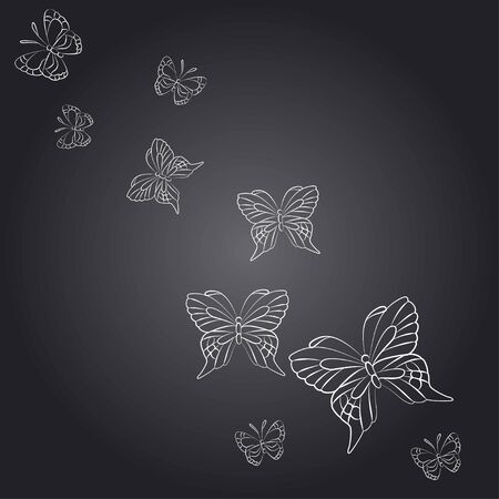 swift butterflies on a gray backgroundのイラスト素材