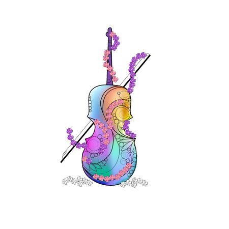 romantic music violinのイラスト素材