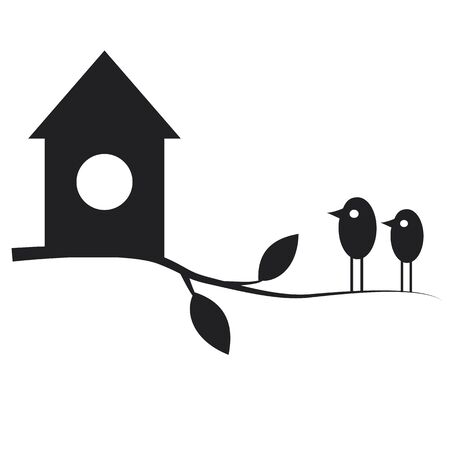 Birds on a branchのイラスト素材