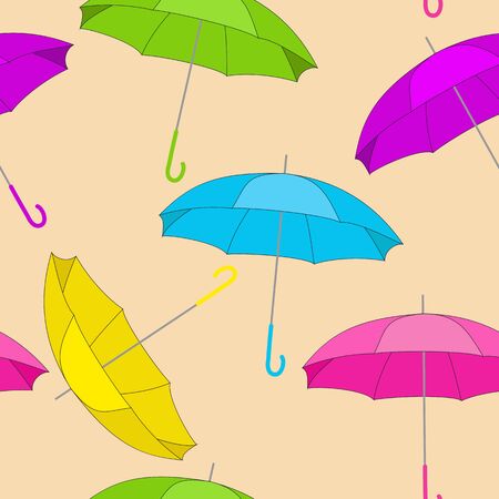 seamless pattern with colored umbrellasのイラスト素材