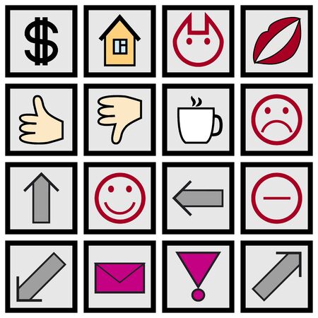 a set of stylized iconsのイラスト素材