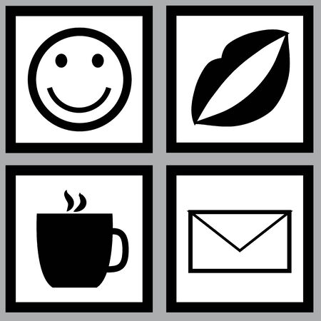 a set of stylized iconsのイラスト素材