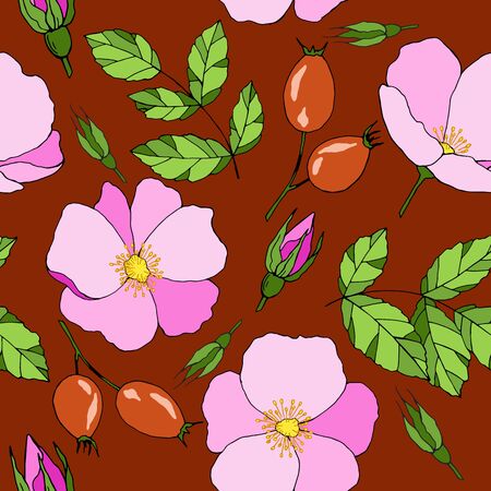 seamless pattern with stylized flowersのイラスト素材