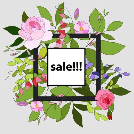 flower background, banner for the inscriptionのイラスト素材